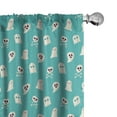 thumbnail image 1 of Ambesonne Ghost Window Curtains, Scary Spirits Skulls Bones, Each 28" W x 63" L, Turquoise and Eggshell, 1 of 4