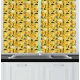 thumbnail image 1 of Ambesonne Ghost Kitchen Curtains, Halloween Elements Cartoon, 55"x39", Multicolor, 1 of 2