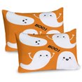 thumbnail image 1 of Ambesonne Ghost Pillow Sham 2 Pack, Flying Ghost Character, 30"x20", Orange Black and White, 1 of 3