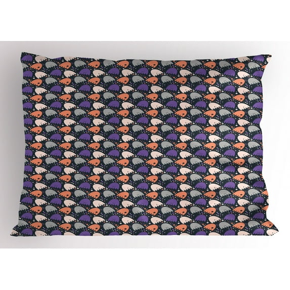Ambesonne Ghost Pillow Sham, Spooky and Funny Dots, 36" X 20", Multicolor