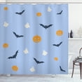 thumbnail image 1 of Ambesonne Ghost Shower Curtain, Pumpkins and the Flying Bats, 69"Wx75"L, Multicolor, 1 of 3