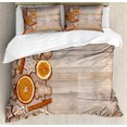 thumbnail image 1 of Ambesonne Gingerbread Man Duvet Cover Set, Aromatic, Queen, Umber Orange White, 1 of 3