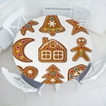 thumbnail image 1 of Ambesonne Gingerbread Man Fitted Round Tablecloth, Sugar Biscuits, 40"- 44" Diameter, Brown Multicolor, 1 of 4