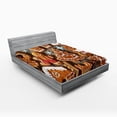 thumbnail image 1 of Ambesonne Gingerbread Man Fitted Sheet 2 Pcs Set, Cookies Snow, Full, Umber Pale Brown White, 1 of 3