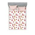 thumbnail image 1 of Ambesonne Gingerbread Man Fitted Sheet & Pillow Sham Set, Candy Red Star, Calking, Sand Brown Orange, 1 of 2