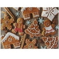 thumbnail image 1 of Ambesonne Gingerbread Man Jigsaw Puzzle Durable Cardboard, Cookies Snow, 1000 pcs, Umber Pale Brown White, 1 of 6