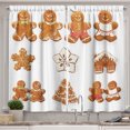 thumbnail image 1 of Ambesonne Gingerbread Man Kitchen Curtains, House Tree, 55"x45", Pale Brown White, 1 of 3