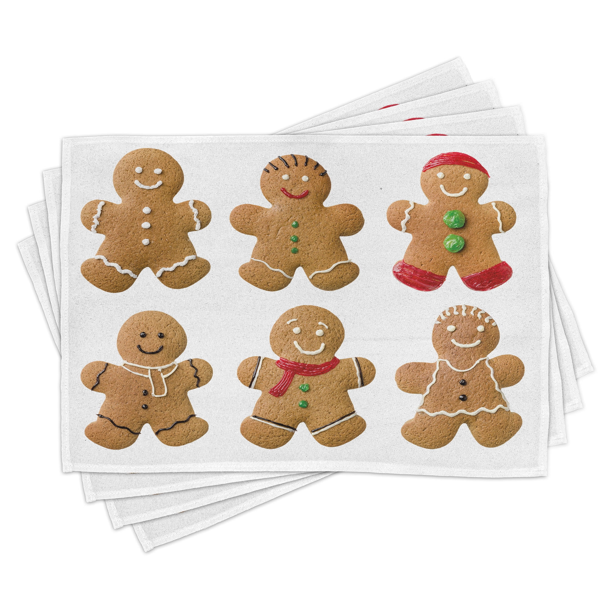 Ambesonne Gingerbread Man Place Mats Set of 4, Homemade, Standard Size ...