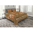 thumbnail image 1 of Ambesonne Gingerbread Man Quilted Bedspread Set 3 Pcs, Watercolor Fun, King Size, Brown Orange White, 1 of 3