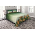 thumbnail image 1 of Ambesonne Gingerbread Man Quilted Bedspread Set 3 Pcs, Xmas Cookies, King Size, Green Pale Brown, 1 of 3