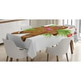 thumbnail image 1 of Ambesonne Gingerbread Man Tablecloth Rectangular Table Cover, Christmas Cookie, 60"x90", Brown Green Red, 1 of 4