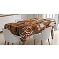 thumbnail image 1 of Ambesonne Gingerbread Man Tablecloth Rectangular Table Cover, Cookies Snow, 52"x70", Umber Pale Brown White, 1 of 3