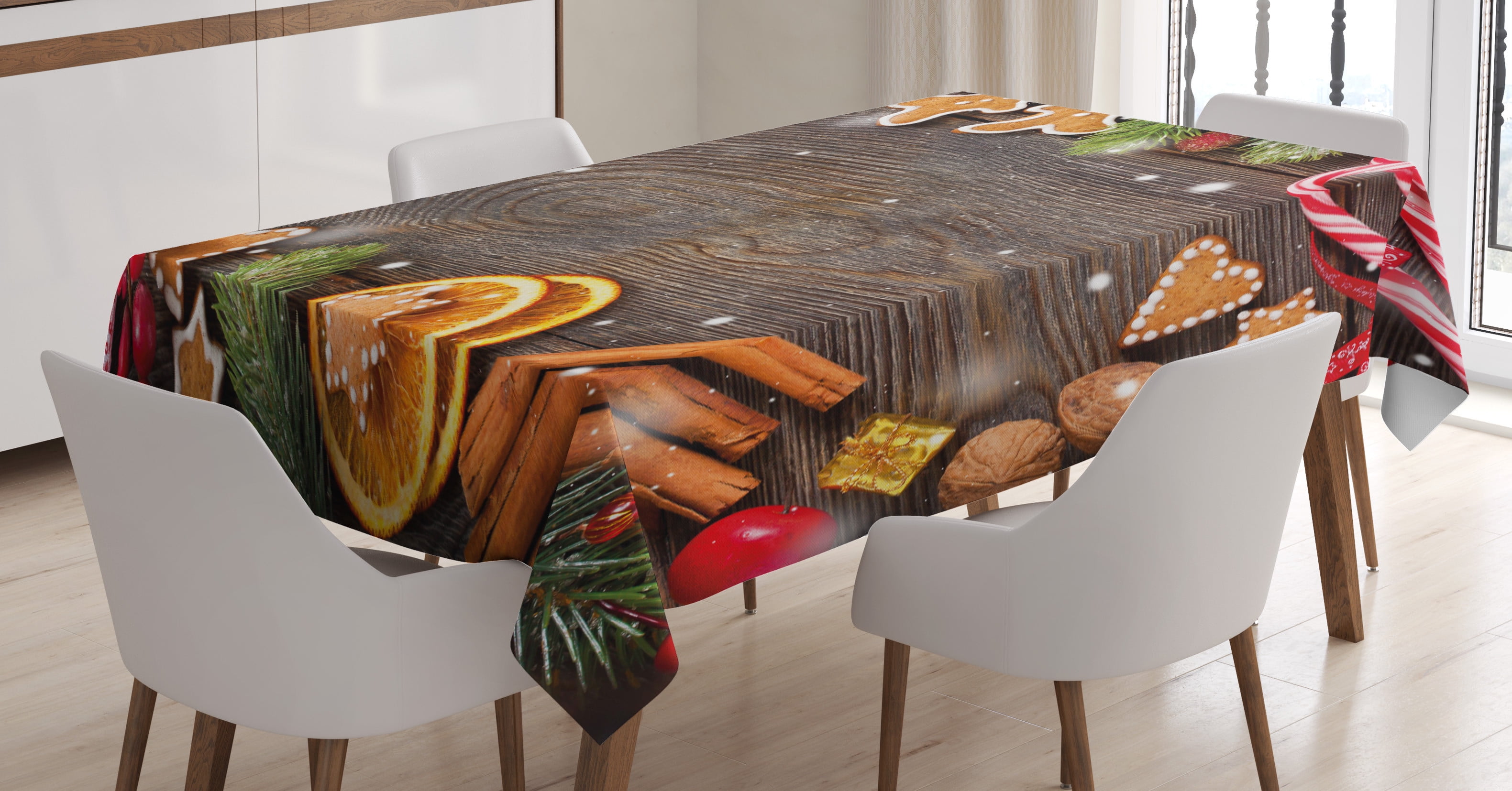 Ambesonne Gingerbread Man Tablecloth Rectangular Table Cover, Spices ...
