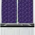 thumbnail image 1 of Ambesonne Gingko Kitchen Curtains, Psychedelic Biloba Tree Leaf, 55"x39", Violet Dark Purple, 1 of 2
