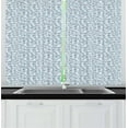 thumbnail image 1 of Ambesonne Gingko Kitchen Curtains, Retro Flower Bouquet Leaves, 55"x39", Slate Blue Coconut, 1 of 3