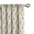 thumbnail image 1 of Ambesonne Giraffe Curtains, African Animals Grasses, Pair of 28"x84", Pastel Brown and Fern Green, 1 of 4