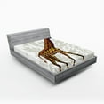 thumbnail image 1 of Ambesonne Giraffe Fitted Sheet, Animal Ethnic, Queen Size, Multicolor, 1 of 3