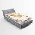 thumbnail image 1 of Ambesonne Giraffe Fitted Sheet, Cartoon Mom and, Twin XL Size, Multicolor, 1 of 2