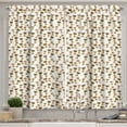 thumbnail image 1 of Ambesonne Giraffe Kitchen Curtains, Romantic Characters, 55"x45", Pale Brown Yellow and Pink, 1 of 1