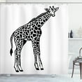 thumbnail image 1 of Ambesonne Giraffe Shower Curtain, African Wild Mammal Sketch, 69"Wx70"L, White and Charcoal Grey, 1 of 5