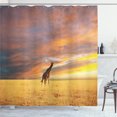 thumbnail image 1 of Ambesonne Giraffe Shower Curtain, Wildlife, 69"Wx75"L, Yellow and Peach, 1 of 5