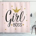 thumbnail image 1 of Ambesonne Girl Boss Shower Curtain, Dots Crown and Text, 69"Wx70"L, Rose Dark Yellow, 1 of 1