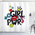thumbnail image 1 of Ambesonne Girl Slogan Shower Curtain, Girl Power with a Crown, 69"Wx84"L, Multicolor, 1 of 5