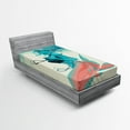 thumbnail image 1 of Ambesonne Girls Fitted Sheet, Gothic Mermaid Portrait, Twin XL Size, Cream Teal Pink, 1 of 2