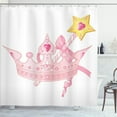 thumbnail image 1 of Ambesonne Girls Shower Curtain, Crown and Magic Wand, 69"Wx84"L, Pale Pink Yellow, 1 of 5
