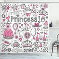 thumbnail image 1 of Ambesonne Girls Shower Curtain, Tale Cartoon Tiara, 69"Wx75"L, Grey Pink White, 1 of 5