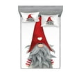 thumbnail image 1 of Ambesonne Gnome Fitted Sheet & Pillow Sham Set, Finnish Creature Folklore, Queen, Ruby Pale Grey, 1 of 2