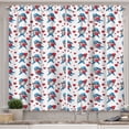 thumbnail image 1 of Ambesonne Gnome Kitchen Curtains, Valentines Day Romantic Theme, 55"x45", Blue Vermilion, 1 of 1