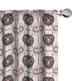thumbnail image 1 of Ambesonne Goat 4-Panel Curtains, Animal Portraits on Circles, 56"x95", Brown Blush White, 1 of 4