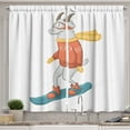 thumbnail image 1 of Ambesonne Goat Kitchen Curtains, Cartoon Goat Snowboarding, 55"x39", Multicolor, 1 of 3
