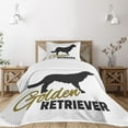 thumbnail image 1 of Ambesonne Golden Retriever Quilted Bedspread Set 2 Pcs, Dog Silhouette, Twin Size, Sepia Black White, 1 of 3
