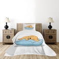 thumbnail image 1 of Ambesonne Golden Retriever Quilted Bedspread Set 2 Pcs, Sleeping Puppy, Twin Size, Pale Orange Pale Blue, 1 of 6