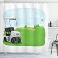 thumbnail image 1 of Ambesonne Golf Course Scene Shower Curtain, Car and Field, 69"Wx70"L, Lime Green Blue, 1 of 4