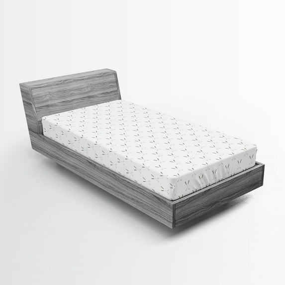 Ambesonne Golf Fitted Sheet 2 Pcs Set, Crossed Golf Clubs Game Motif, Twin, White Pale Grey