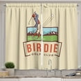 thumbnail image 1 of Ambesonne Golf Kitchen Curtains, Birdie Golf Club Advertisement, 55"x45", Cream Vermilion, 1 of 3