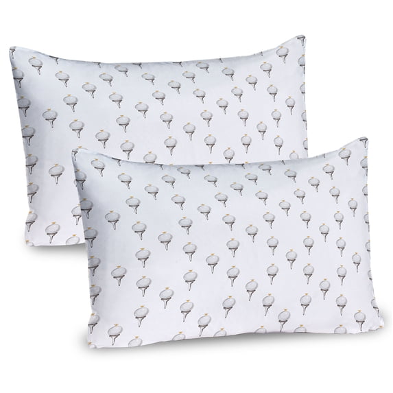 Ambesonne Golf Pillow Sham 2 Pack, Ball Crown Champion, 26"x20", Grey White and Apricot