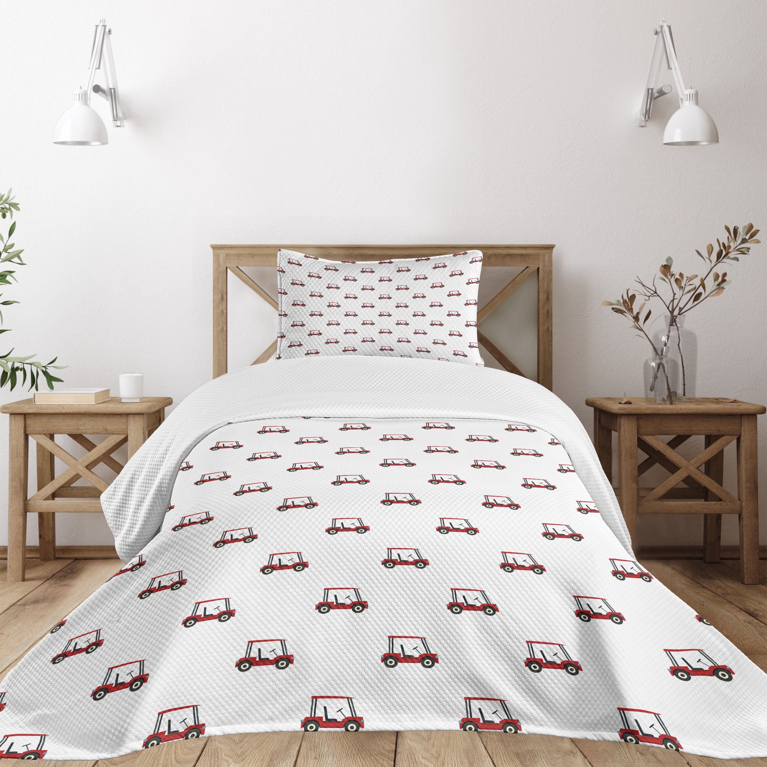 Gray Twin Quilted Bedspread Set with Pillow Sham
