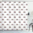 thumbnail image 1 of Ambesonne Golf Shower Curtain, Carts Pattern Golfing Stroke, 69"Wx84"L, Red Charcoal Grey, 1 of 5