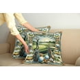 thumbnail image 1 of Ambesonne Golf Themed Throw Pillow Cover Pack of 2, Classicism Painting, 2 Pcs-16"x16", Fern Green Blue and Mustard, 1 of 5