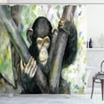 thumbnail image 1 of Ambesonne Gorilla Shower Curtain, Watercolor Chimpanzee, 69"Wx70"L, Charcoal Grey Multicolor, 1 of 4