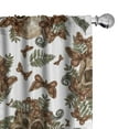thumbnail image 1 of Ambesonne Goth Vibes Curtains, Leafy Esoteric Moth Art, Pair of 28"x63", White Umber and Laurel Green, 1 of 1
