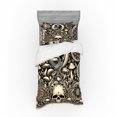 thumbnail image 1 of Ambesonne Gothic Art Bedding Set 3 Pcs, Mushroom Skulls Occult, TwinXL, Eggshell and Charcoal Grey, 1 of 2