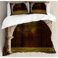 thumbnail image 1 of Ambesonne Gothic Duvet Cover Set, Retro Arch in Garden, 2-Calking, Green Beige, 1 of 7