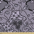 thumbnail image 1 of Ambesonne Gothic Fabric by the Yard Upholstery, Feminine Victorian Motif, 2 Yards, Lilac Black, 1 of 4