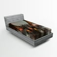 thumbnail image 1 of Ambesonne Gothic Fitted Sheet 2 Pcs Set, Dragon Monster, Twin, Brown Grey, 1 of 3