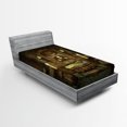 thumbnail image 1 of Ambesonne Gothic Fitted Sheet, Altar Pentagram Candles, Twin XL Size, Brown, 1 of 3